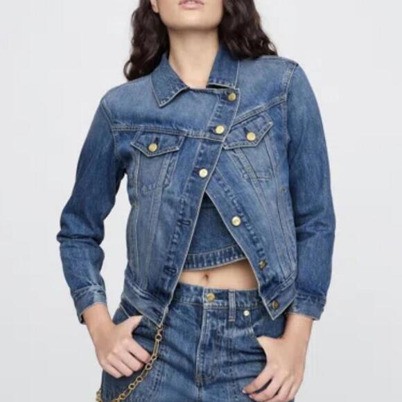 Cult Gaia x Gap Asymmetrical Denim Jacket. Women’s Small - Picture 1 of 9